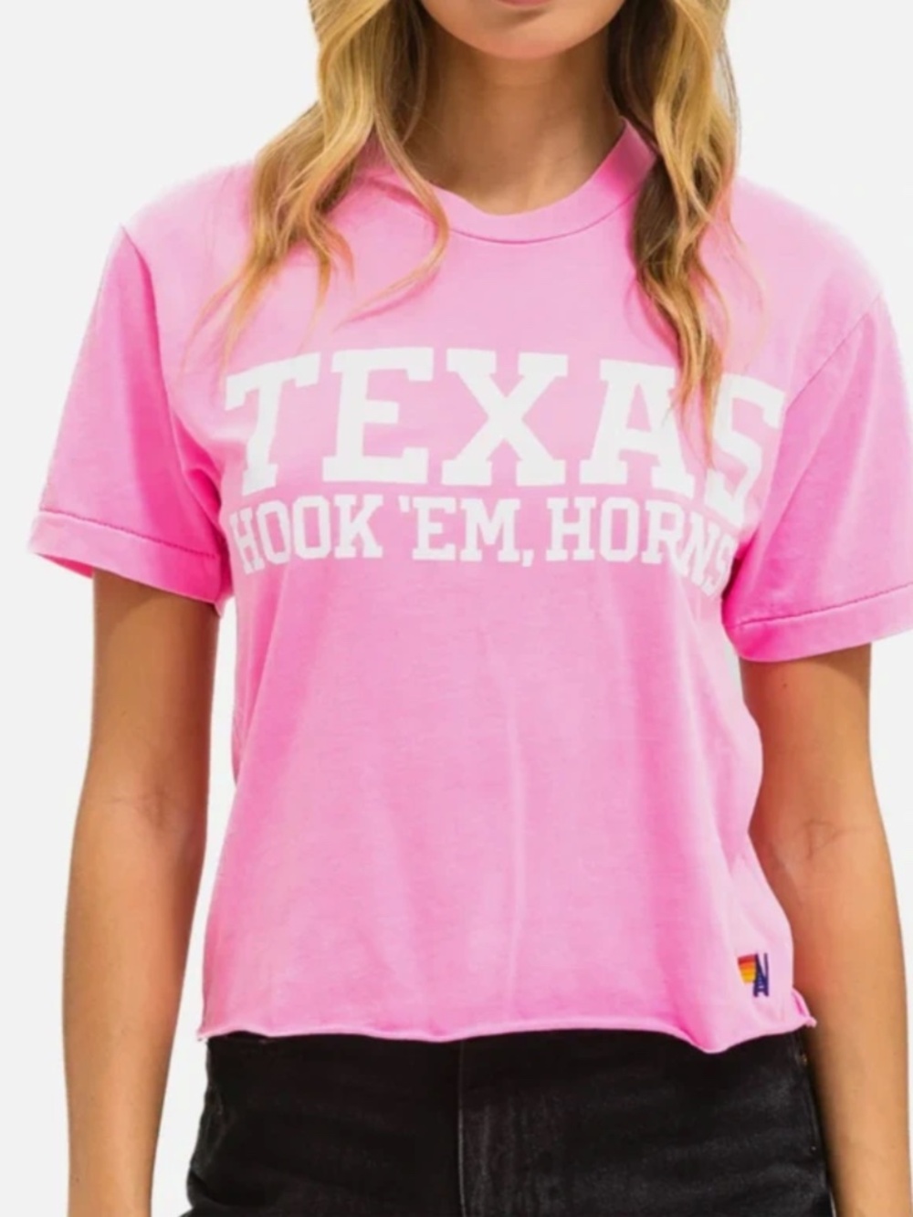 Aviator Nation x University of Texas Boyfriend Tee Neon Pink - Sold Out